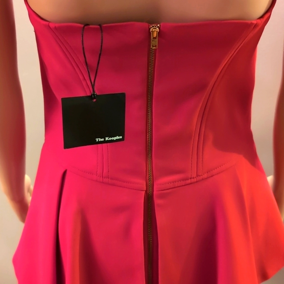NWT THE KOOPLES Strapless Peplum Mini Dress RED ♥️ Size L/EU40 - Picture 8 of 8